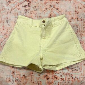 Women's Billabong Yellow Corduroy Shorts